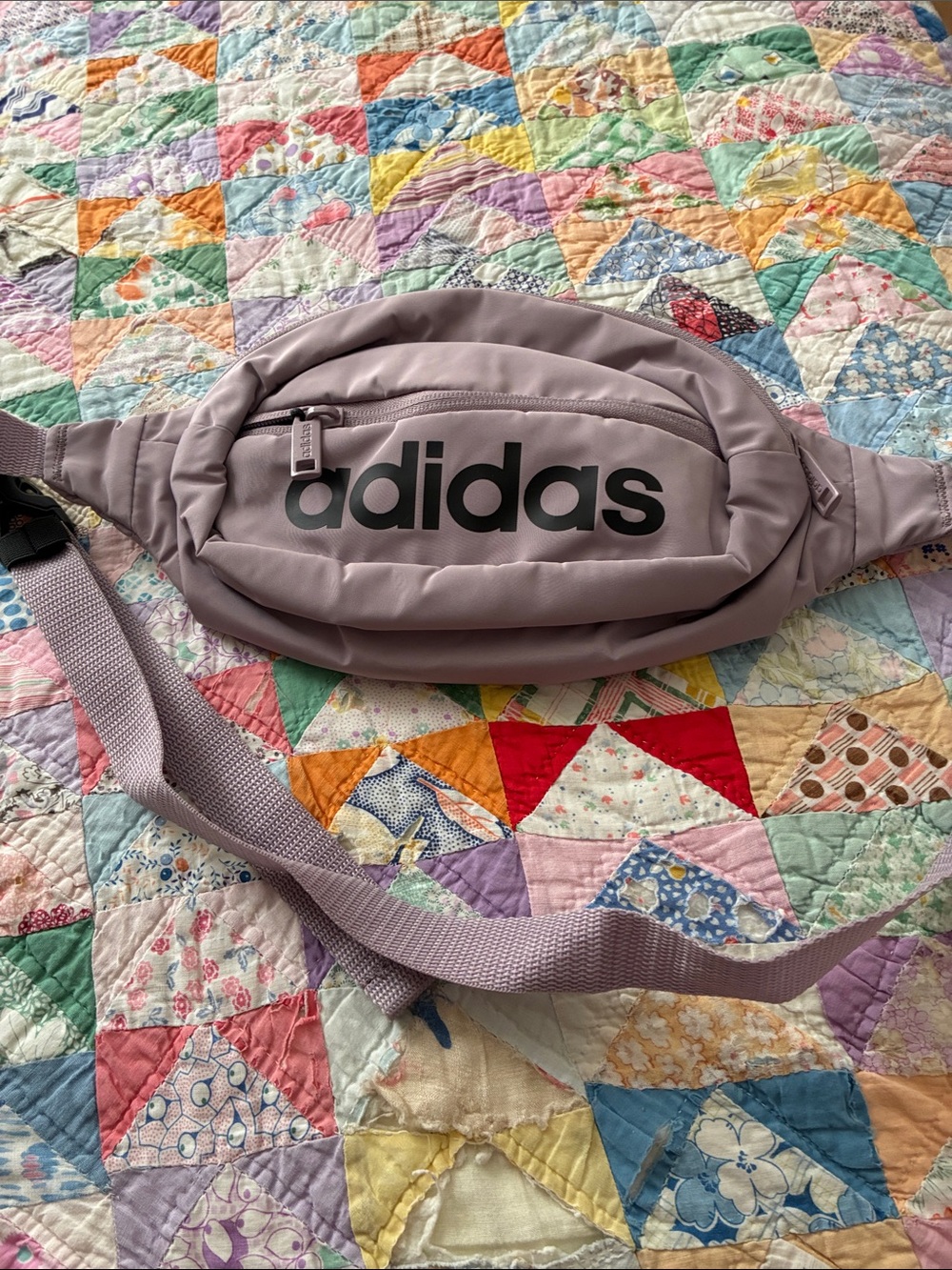 adidas Lavender Crossbody Waist Bag with Bold Logo
